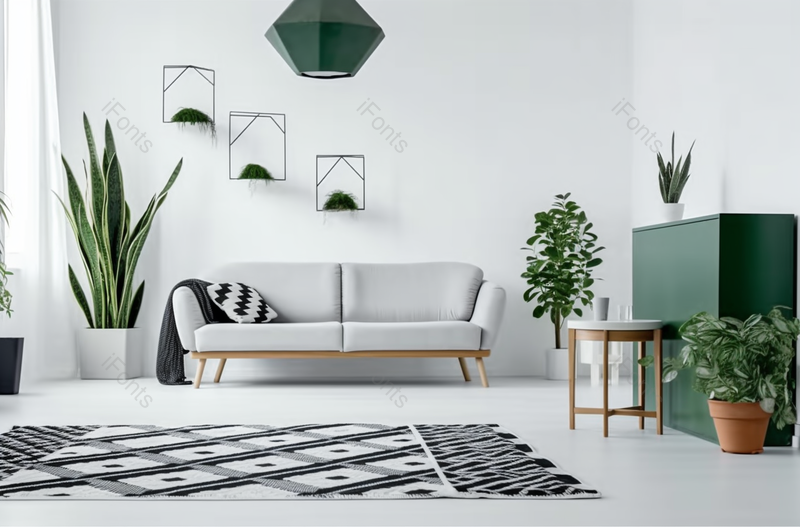 宽敞的房间有图案地毯沙发室内摄影,高清,摄影图,摄影图片,图片大全,摄影图免费下载